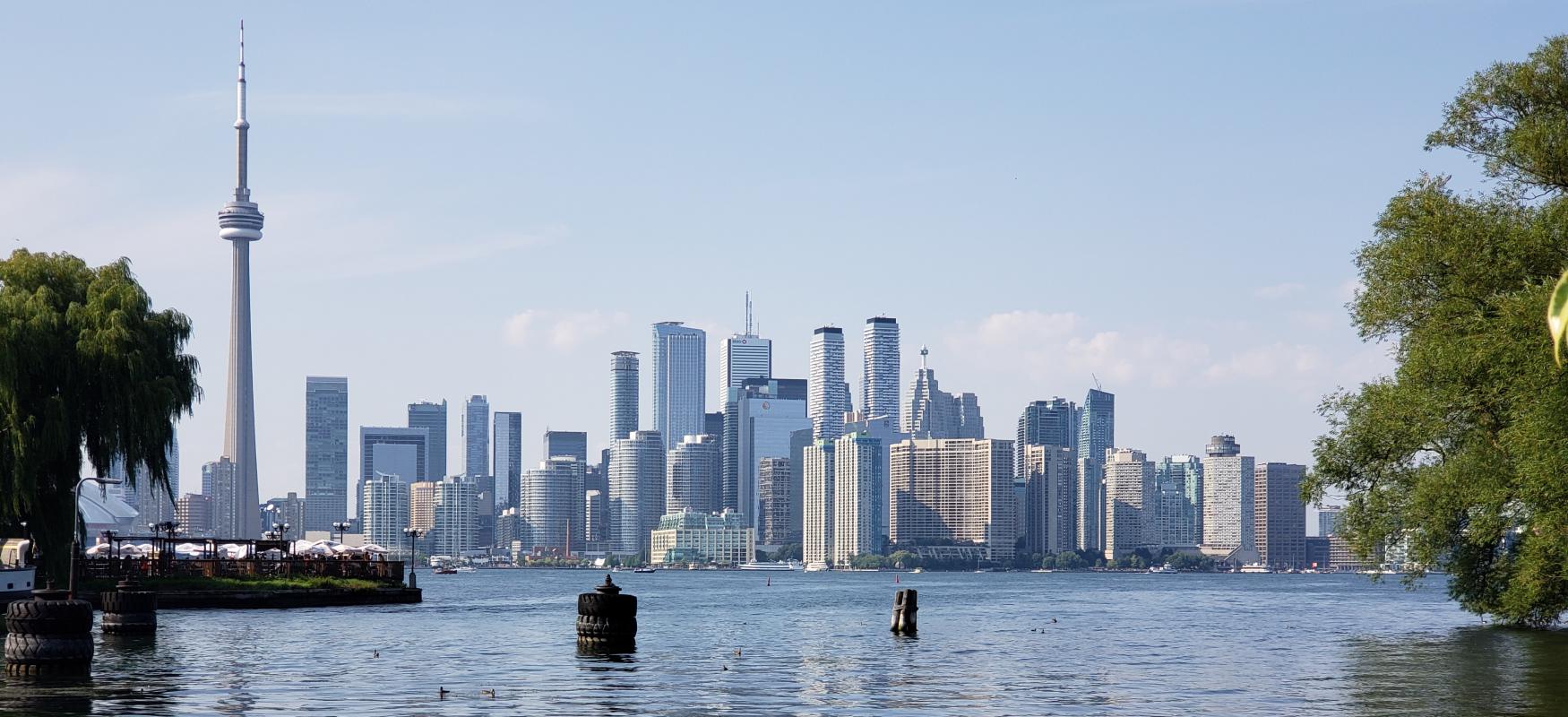 Toronto in Canada, skyline seen across the water.