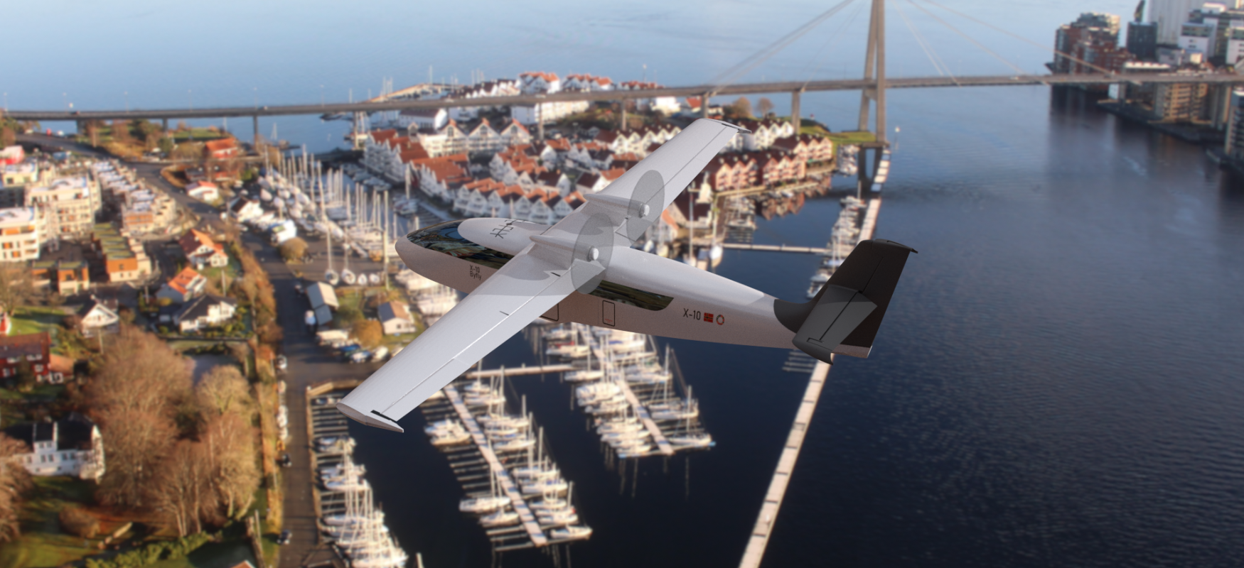 Billede af elfly, der flyver henover vandet