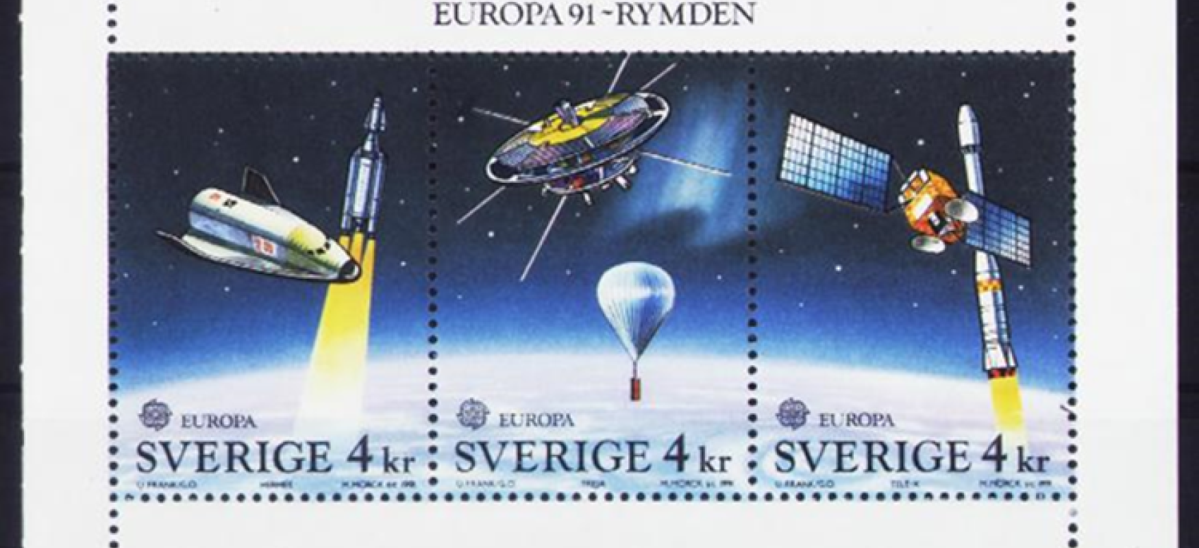 Frimærker med satellitter på fra Sverige
