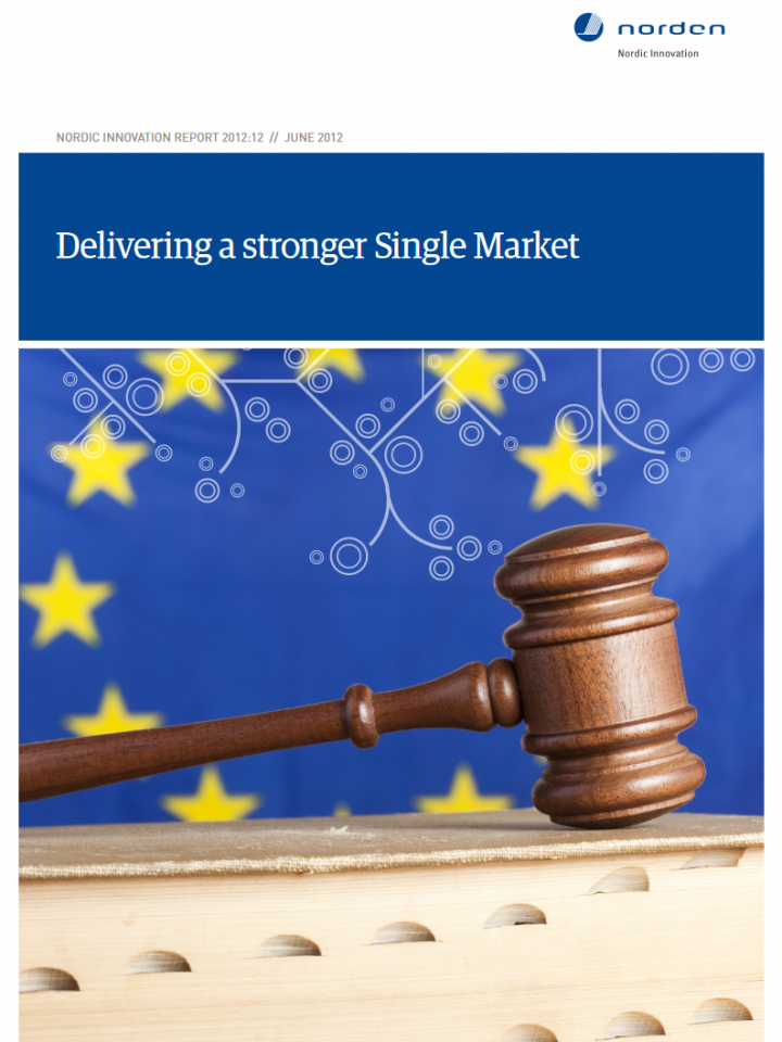 Frontpage to Delivering a Stronger Single Market publication from 2012