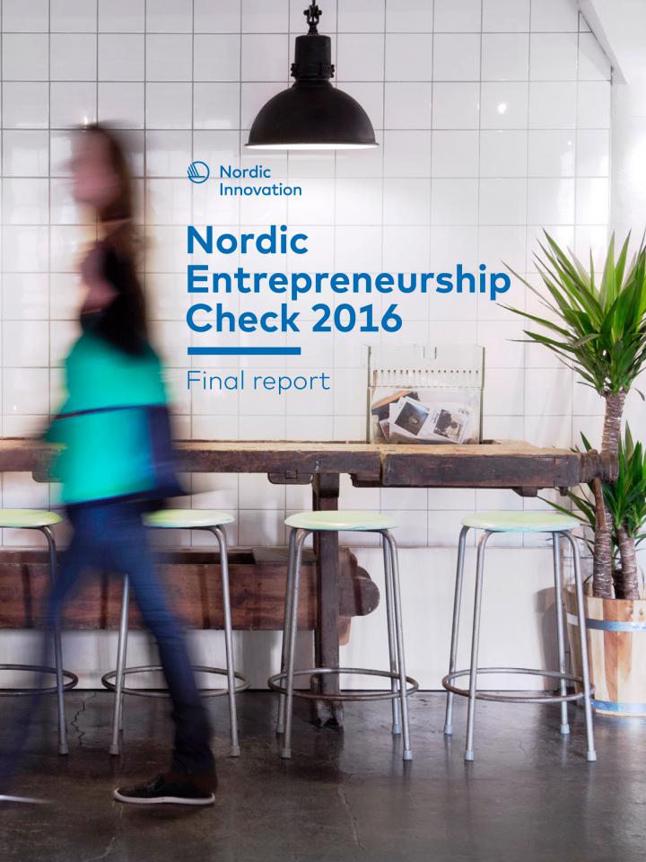 Frontpage to Nordic Entrepreneurship Check 2016