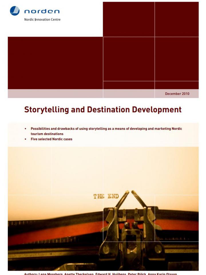 Frontpage to Storytelling and destination development report from 2010
