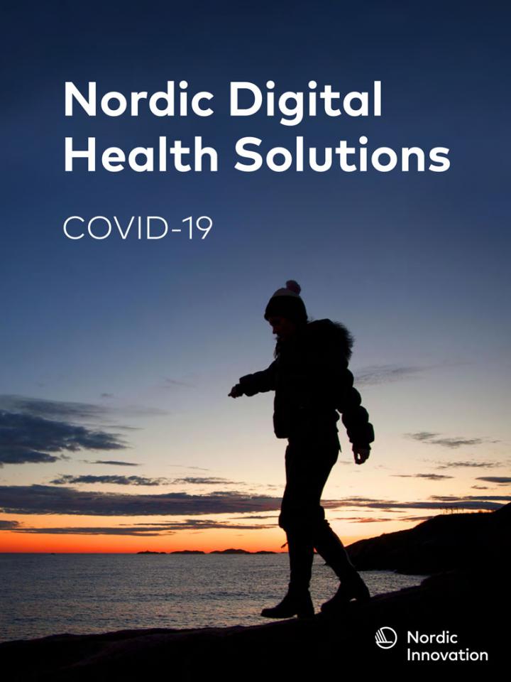 Front page of the catalogue showing woman hiking in the sunset near water.