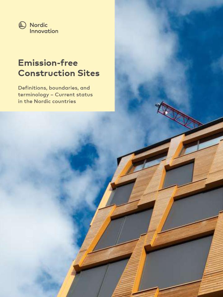 Emission-free Construction Sites report frontpage