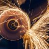 Angle grinder with sparks flying