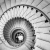 Looking down in a spiral staircase